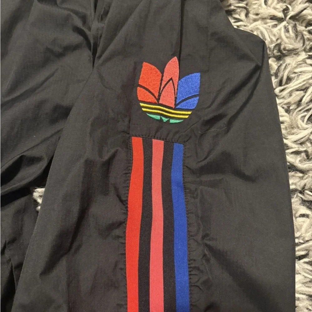adidas Black Joggers with Red & Blue Side‎ Stripes